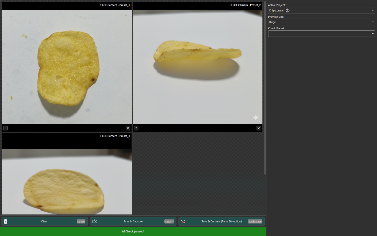 Camera Tool capturing images for QC