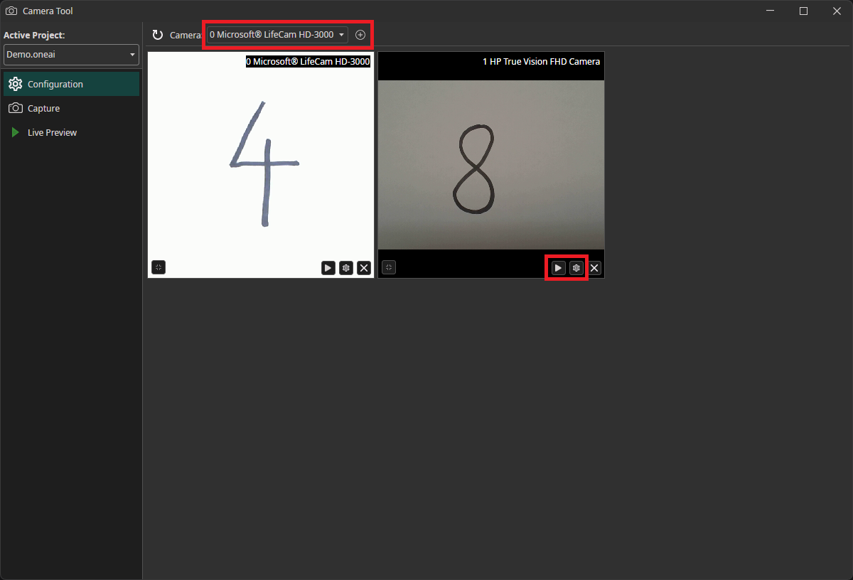 Camera Tool Selection